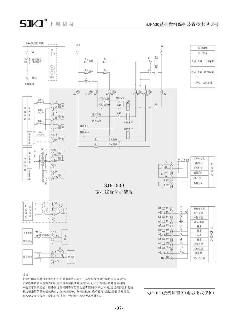 SJP-600微機(jī)綜合保護(hù)裝置產(chǎn)品參數(shù)圖片四